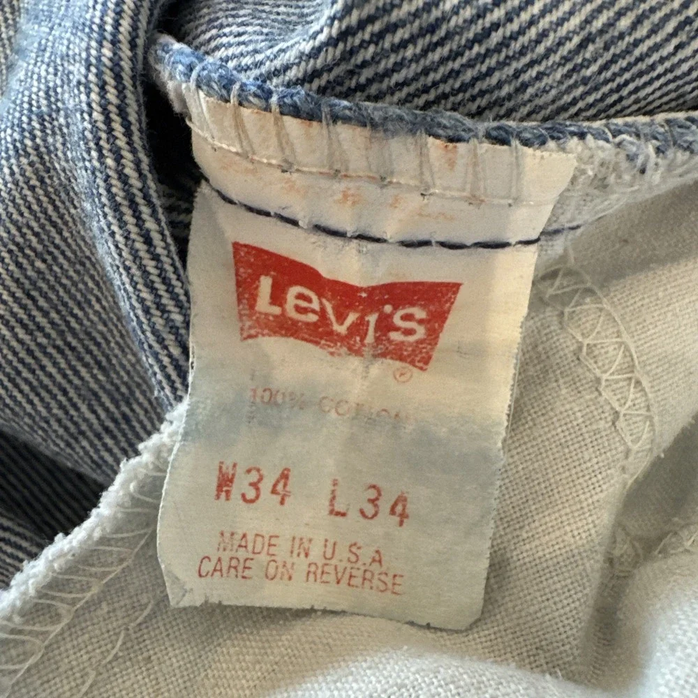 Vintage Levis 506 Jeans Mens 31 x 34 Denim‎ Relaxed Fit Straight Leg Orange Tab